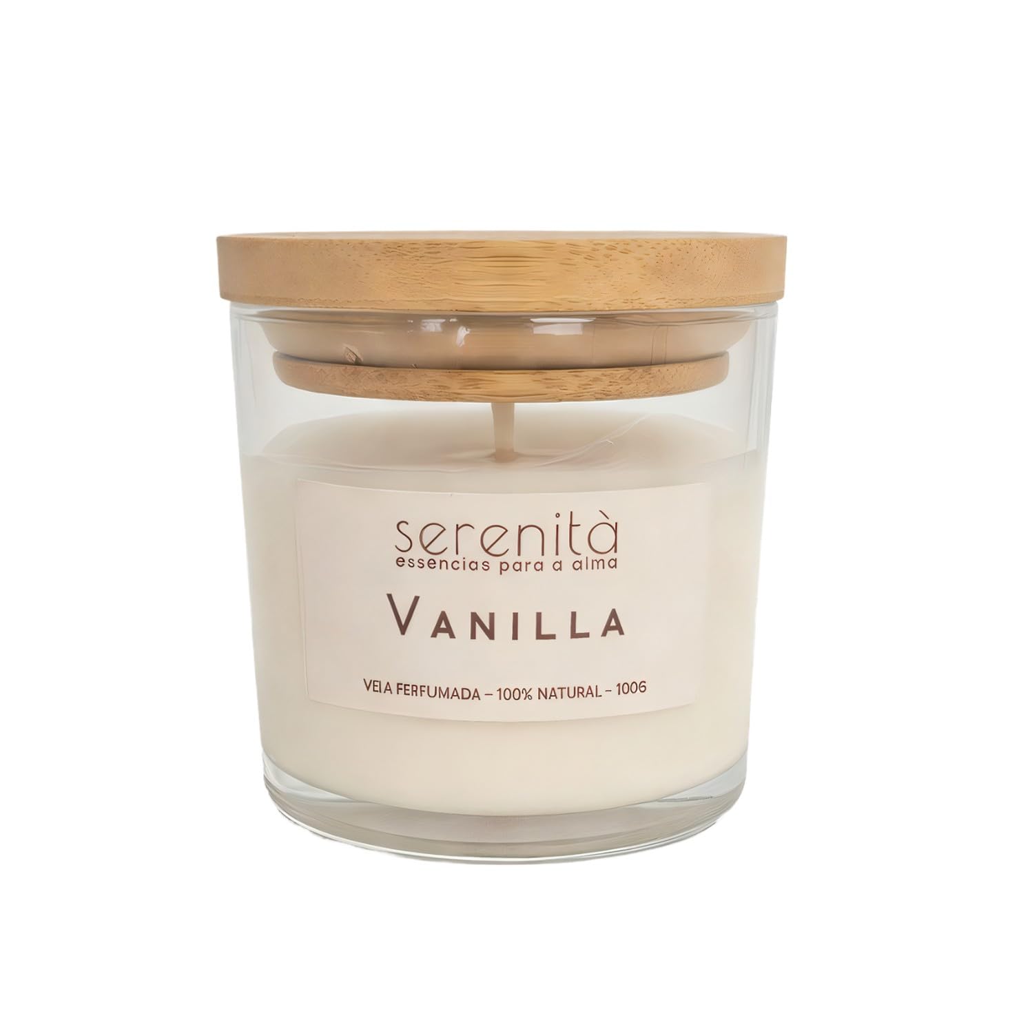 Vela Aromática Perfumada Vanilla Essência Premium, 100g, Cera 100% Natural com Pavio de Algodão