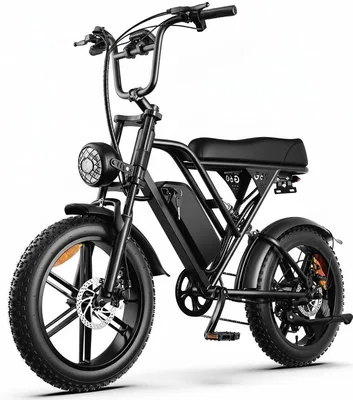 Bicicleta Elétrica HDJ G60 Aro 20 - Motor 1000W, Bateria 48V 20Ah 32Mph, Até 50km Autonomia, Suspensão Dupla, Freio Hidráulico, 7 Velocidades - Mobilidade Urbana para Adultos, Preto