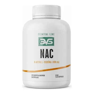 3VS Nutrition NAC 600mg N-Acetil L-Cisteína 120 Cápsulas Antioxidante Alta Pureza Suplemento