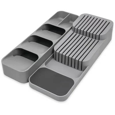 Kit Organizador de Talheres Facas e Hashi com Divisórias Nicho Separador para Gaveta ou Bancada