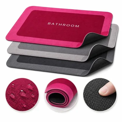 Kit 3 Tapetes Mágicos Antiderrapantes Banheiro Super Absorvente Borracha | Base Borracha
