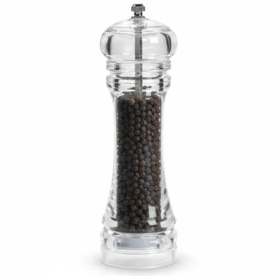 Moedor de Sal Grosso Pimenta do Reino e Especiarias Ajustável em Acrílico Transparente com Cerâmica Resistente Churrasco e Cozinha Diária