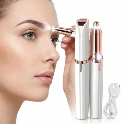 Lumina - Caneta Depiladora Sobrancelha e Buço, Depilador Facial LED | Recarregável via USB - Depilador Facial Feminino Portátil - Remove Pelos do Nariz, Buço e Sobrancelha com Precisão Indolor