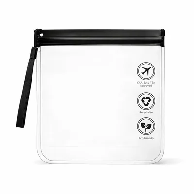 Saco Zip Lock Premium 20x20cm Transparente 1L – Padrão ANAC para Líquidos em Viagens Tranquilas Voos Nacionais/Internacionais (Não perca seus perfumes e cosméticos)