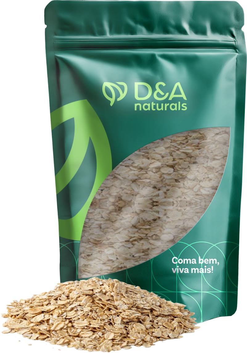 Aveia Em Flocos Finos 100% Sem Glúten - D&A Naturals (1Kg)