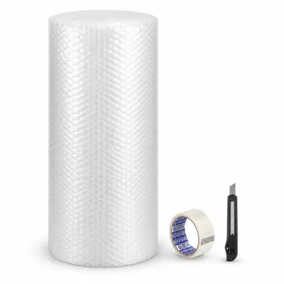 Plástico Bolha 40cm X 20 Metros Embalagem Proteção Reforçada Para Envio Ecommerce Correios Mudança + Fita Adesiva 45cm X 45m Alta Aderência + Est. Kit Plastico Bolha Para Produtos Delicados