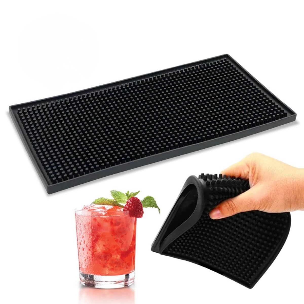 Tapete Bar Mat Profissional Anti Derramamento Escorredor de Copos para Casa e Bartender