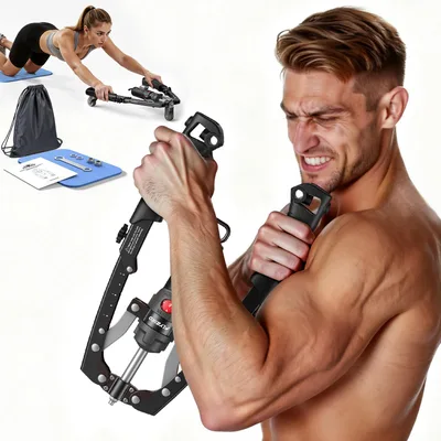 Aparelho de Musculação CoreFlex Twister com Acionamento Hidráulico | Para Peito, Braços e Abdômen, Suporta até 10–200 kg, 3 em 1, Mochila e Almofada Inclusas