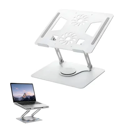 Suporte para Notebook Alumínio Premium Giratório 360° | Base Ergonômica Ajustável e Dobrável para Laptop até 17” | Ideal para Home Office, Setup Gamer e Escritório