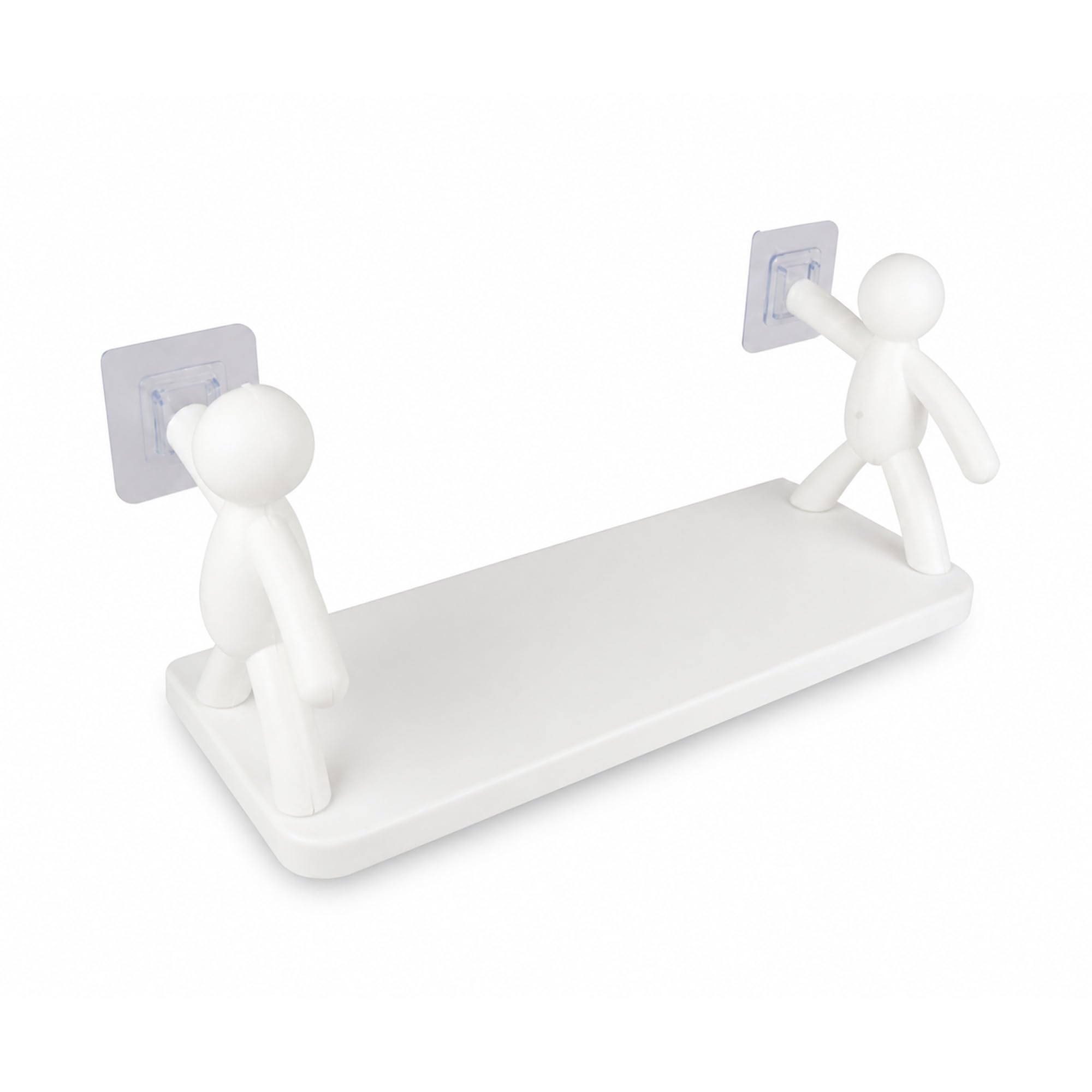 Prateleira Buddy Branca Adesiva Sem Furos - Organizador Multiuso para Banheiro Cozinha e Quarto Ideal para Shampoo Cosméticos e Itens de Parede com Design Moderno Decorativo