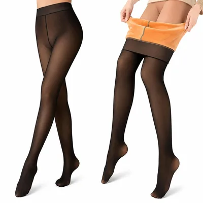 Meia Calça Térmica Feminina Preta Peluciada Inverno | Forrada, Efeito Transparente, Confortável, Modeladora, Ideal para Dias Frios