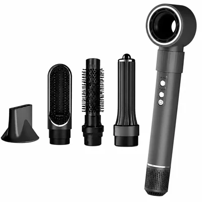 Secador de Cabelo 5 em 1 Conjunto 220v, Escova Secador Velocidade 110000 RPM, Secador 5 em 1 Kit Modelador Liso e Cacheado com Bocal Magnético, Secadora para Cabelos Cacheados e Lisos