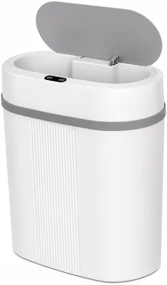 Lixeira Automática 12 Litros com Sensor Inteligente de Movimento, Lixeira Inteligente Sem Contato com Tampa Abre e Fecha Automática, Antiodor, Cozinha, Banheiro, Escritório, Quarto e Sala - Branca