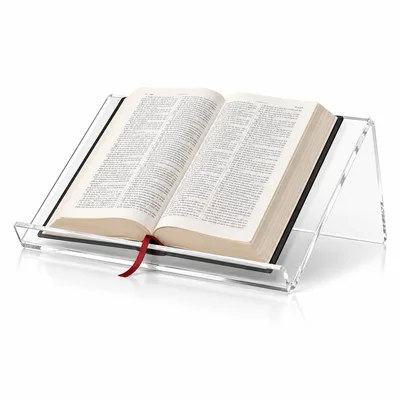 Akria Suporte para Bíblia e Livros em Acrílico Cristal 2mm, Porta Livro de Mesa para Estudo, Leitura Devocional e Tablet, Transparente