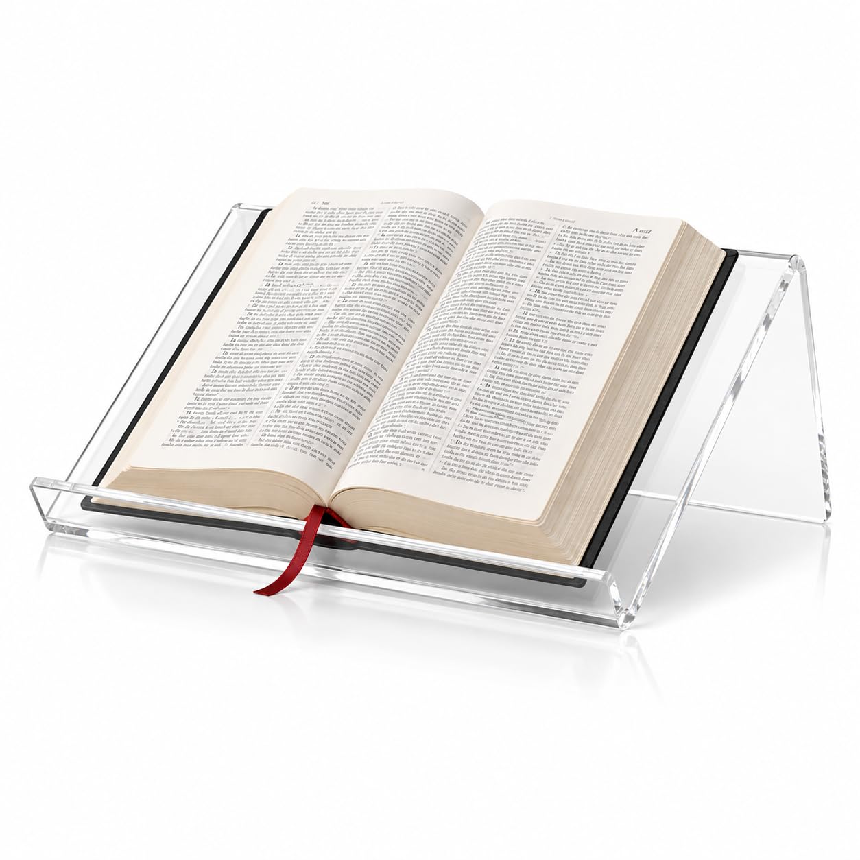 Akria Suporte para Bíblia e Livros em Acrílico Cristal 2mm, Porta Livro de Mesa para Estudo, Leitura Devocional e Tablet, Transparente