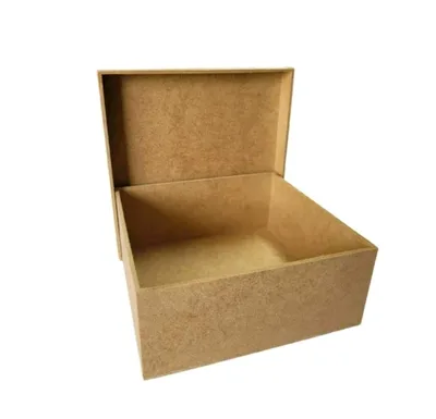 Multimix Artesanatos Caixa de MDF 40x40x15 cm Tampa Estilo Sapato | Personalizável, MDF Cru ou Pintado, Encaixe Fácil e Firme, Espessura 3 mm, Datas Comemorativas