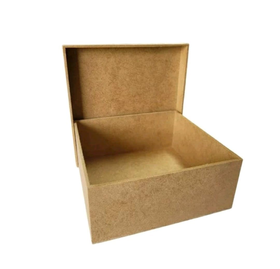 Multimix Artesanatos Caixa de MDF 40x40x15 cm Tampa Estilo Sapato | Personalizável, MDF Cru ou Pintado, Encaixe Fácil e Firme, Espessura 3 mm, Datas Comemorativas