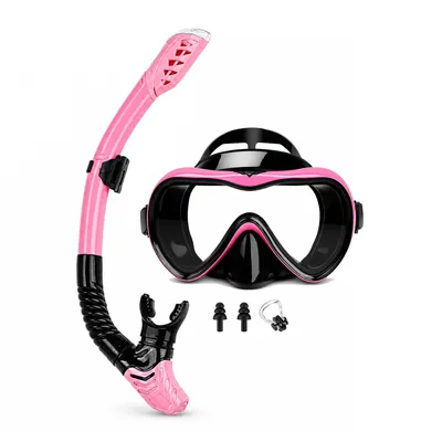 Mstail Kit de Óculos de Mergulho, Snorkel Adulto, Mascara de Mergulho, Óculos de Mergulho e Aparelhos de Respiração Rosa