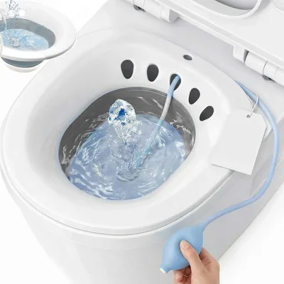 Bacia para Banho de Assento, Banho de Assento, Bacia Portátil para Banho Assento, Profundidade ajustável e dobrável, para banho assento com conforto, encaixa bem no vaso sanitário, Fácil de guardar