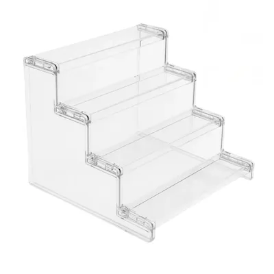 Kit Prateleira Expositora Acrílica Transparente 3 Degraus para Doces (1 PRATELEIRA)