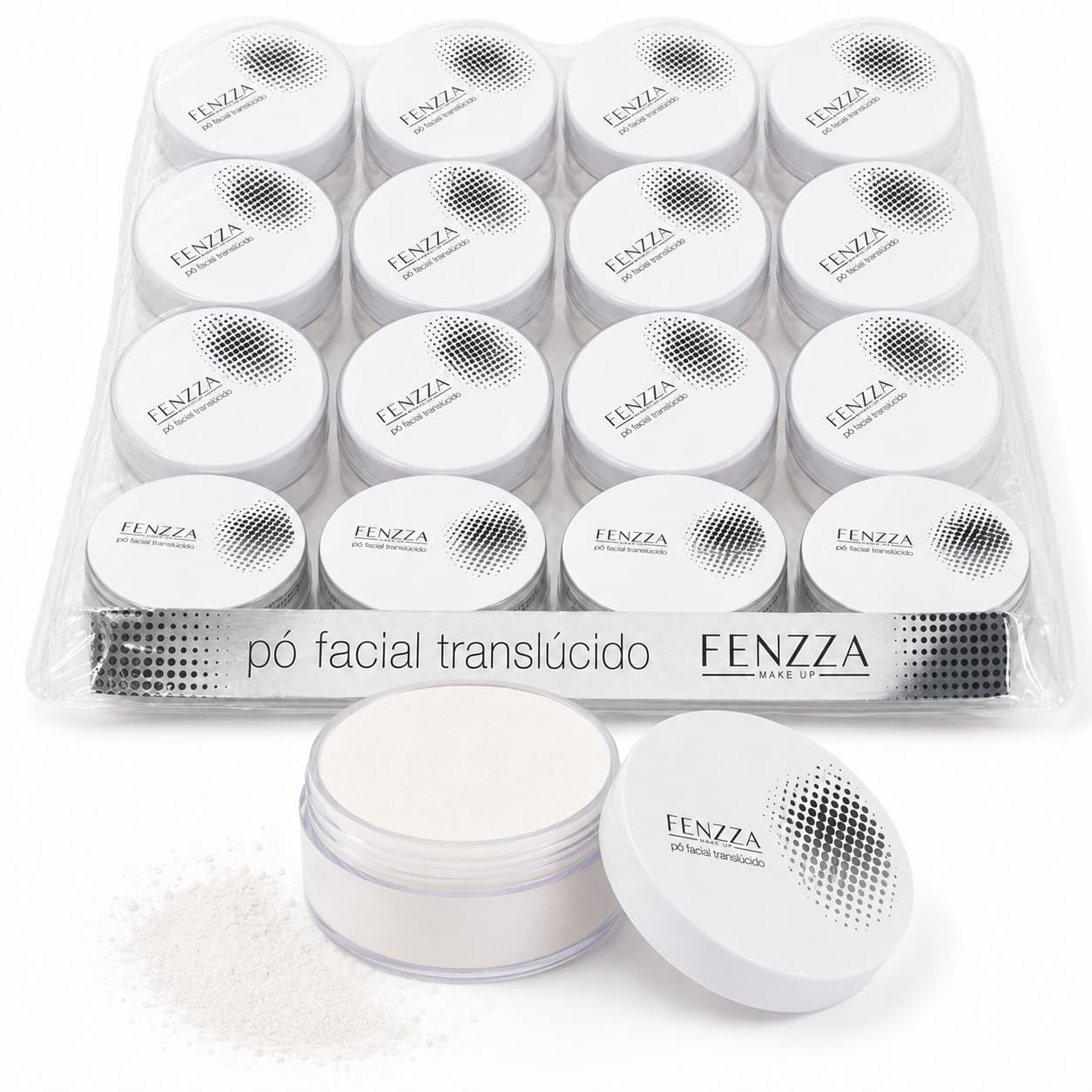 Kit 16 Pó Translúcido Fenzza FZ34015 Facial 15 g | Finalização leve e transparente para uma maquiagem com aparência uniforme