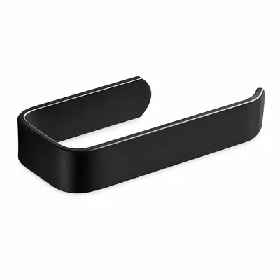 Porta Papel Higiênico Preto Fosco com Adesivo Sem Furos | Instalação Sem Furos, Adesivo Alta Resistência, 10 x 7,8 x 15 cm, Resistente à Umidade, Design Minimalista