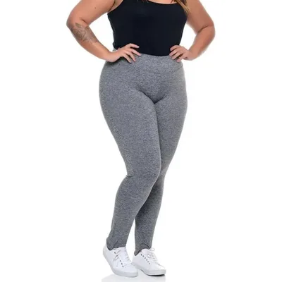 Calça Leg Feminina Plus Flanelada Alta Outono/inverno