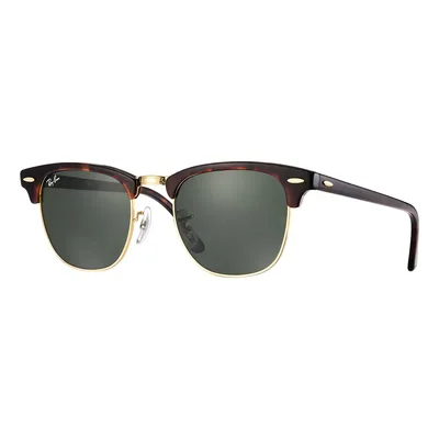 Óculos de sol polarizados Ray-Ban Clubmaster Classic tamanho Standard armação gloss tortoise e lente green