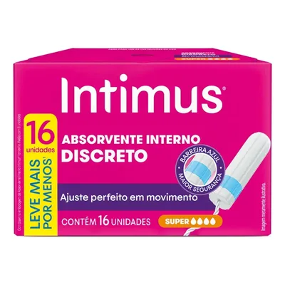 Intimus Absorvente Interno Discreto Super 16 Unidades