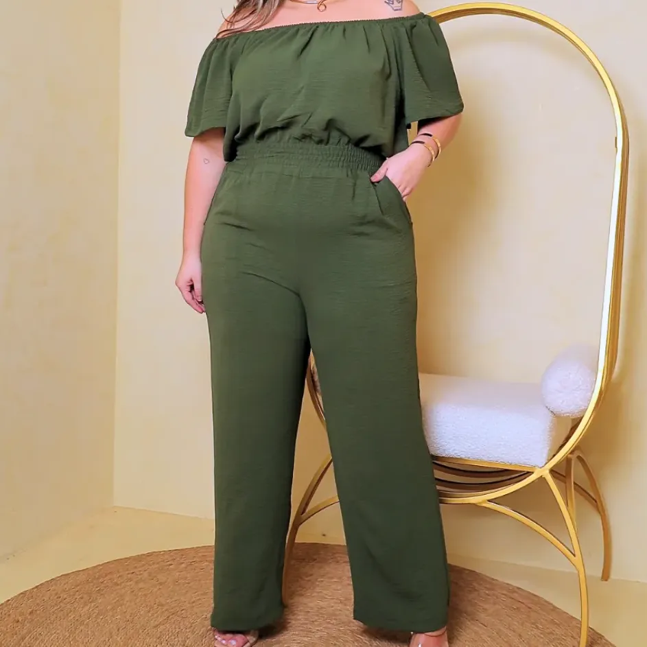Macacão Feminino Longo Plus Size Tendência