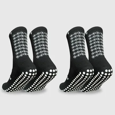 Kit 2 Meias Antiderrapante Futsocks Academia Corrida Futebol