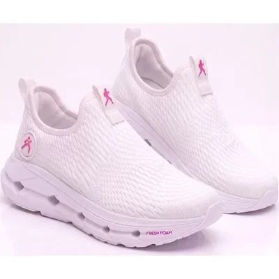 Tênis Feminino Branco Plataforma Casual Academia Confortavel