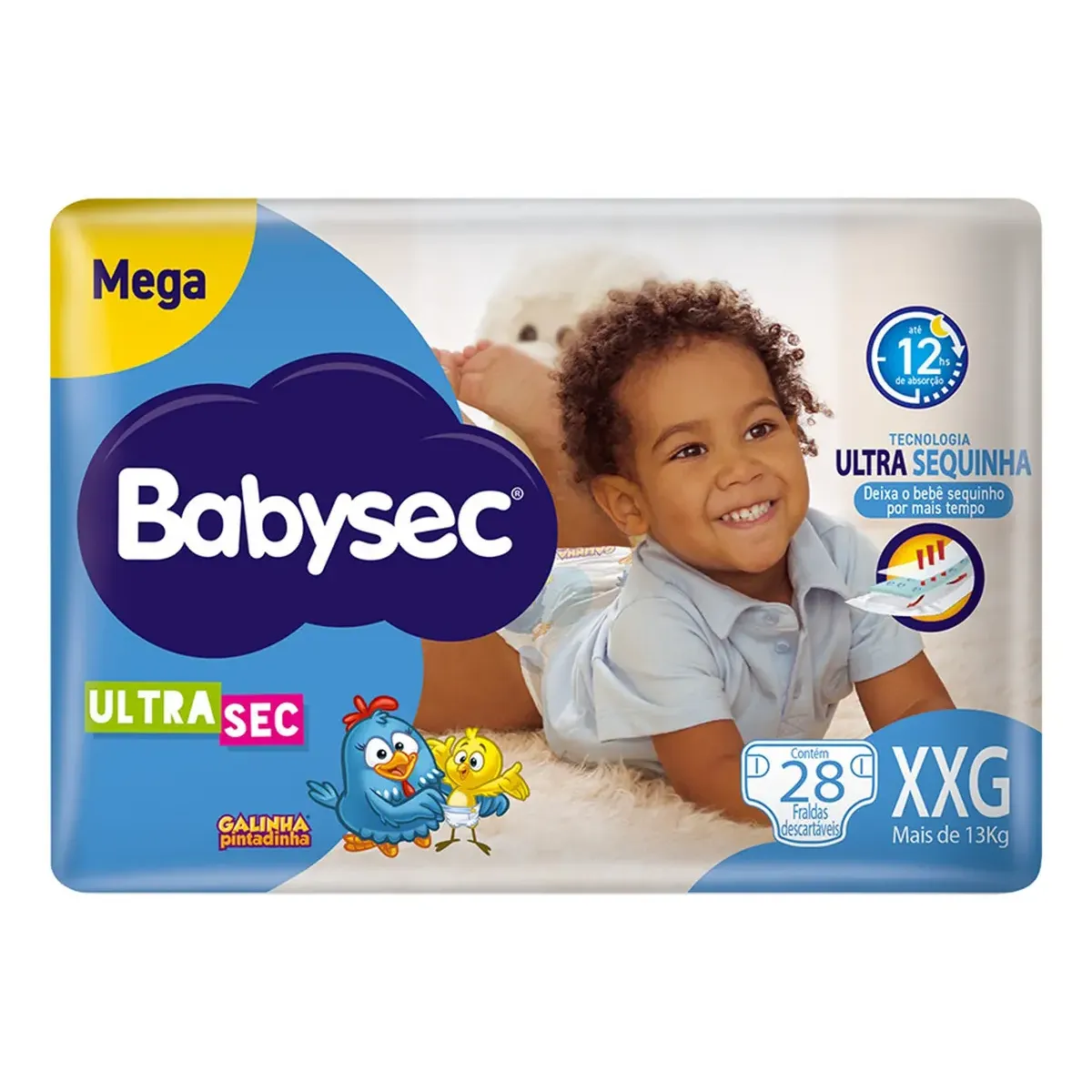 Fralda Babysec Ultrasec Galinha Pintadinha XXG – 28 Unidades