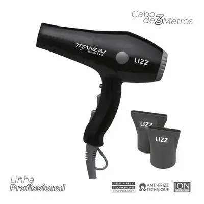 Secador Profissional Lizz Pro Titanium Black 2150W 127 Volts