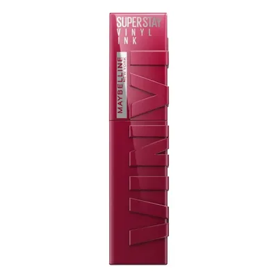 Maybelline NY SuperStay Vinyl Ink Batom Líquido, Longa Duração, Acabamento Vinil Espelhado e Efeito Gloss, Brilho Instantâneo, Conforto para os Lábios, Fórmula Vegana, Cor Unrivaled 4,2ml
