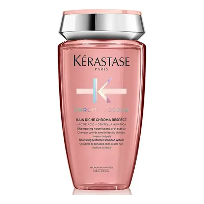 Shampoo Kérastase Chroma Absolu Chroma Respect Riche, Com Aminoácidos Adaptado Para Fibras Médias a Grossas, Com Sensibilidade ou Danificados, 250ml