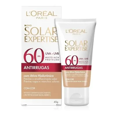 Protetor Solar Facial Antirrugas Com Cor Claro Universal Uniforme Fps60 40g L'oréal París