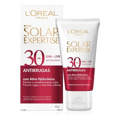 Protetor solar facial L'Oréal Paris antirrugas FPS 30 40g