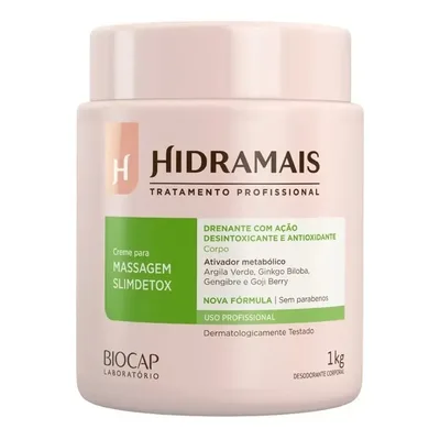 Creme Para Corpo Hidramais Profissional Para Massagem Slimdetox Pote 1kg