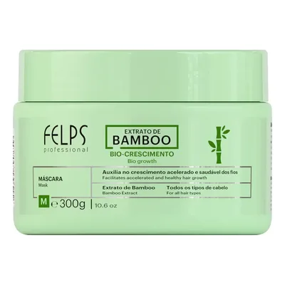 Felps Máscara Extrato de Bamboo 300g – Hidratação Profunda, Força e Brilho para Cabelos Danificados, Secos ou Quebradiços – Uso Profissional e Diário
