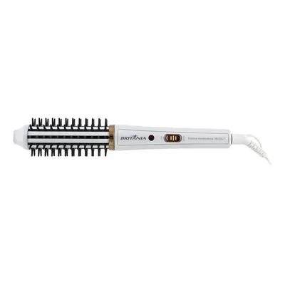 Escova Modeladora Britânia 2 em 1 Branca Antiaderente 60W BEC04 Bivolt