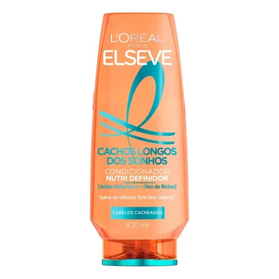 Condicionador Selador Cachos Longos dos Sonhos com Ácido Hialurônico e Óleo de Rícino, Nutrição Profunda e Definição, Elseve L'Oréal Paris, 400ml