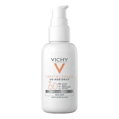 Protetor Solar Facial Uv Age Daily Anti-idade FPS60, Toque Seco, Sem Cor, Capital Soleil, Vichy, 40g