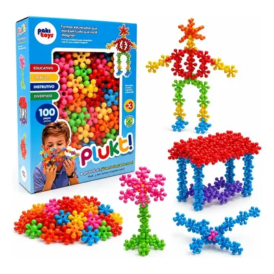 Brinquedo Montar Plukt Estrelas Educativo Criativo 100 Peças