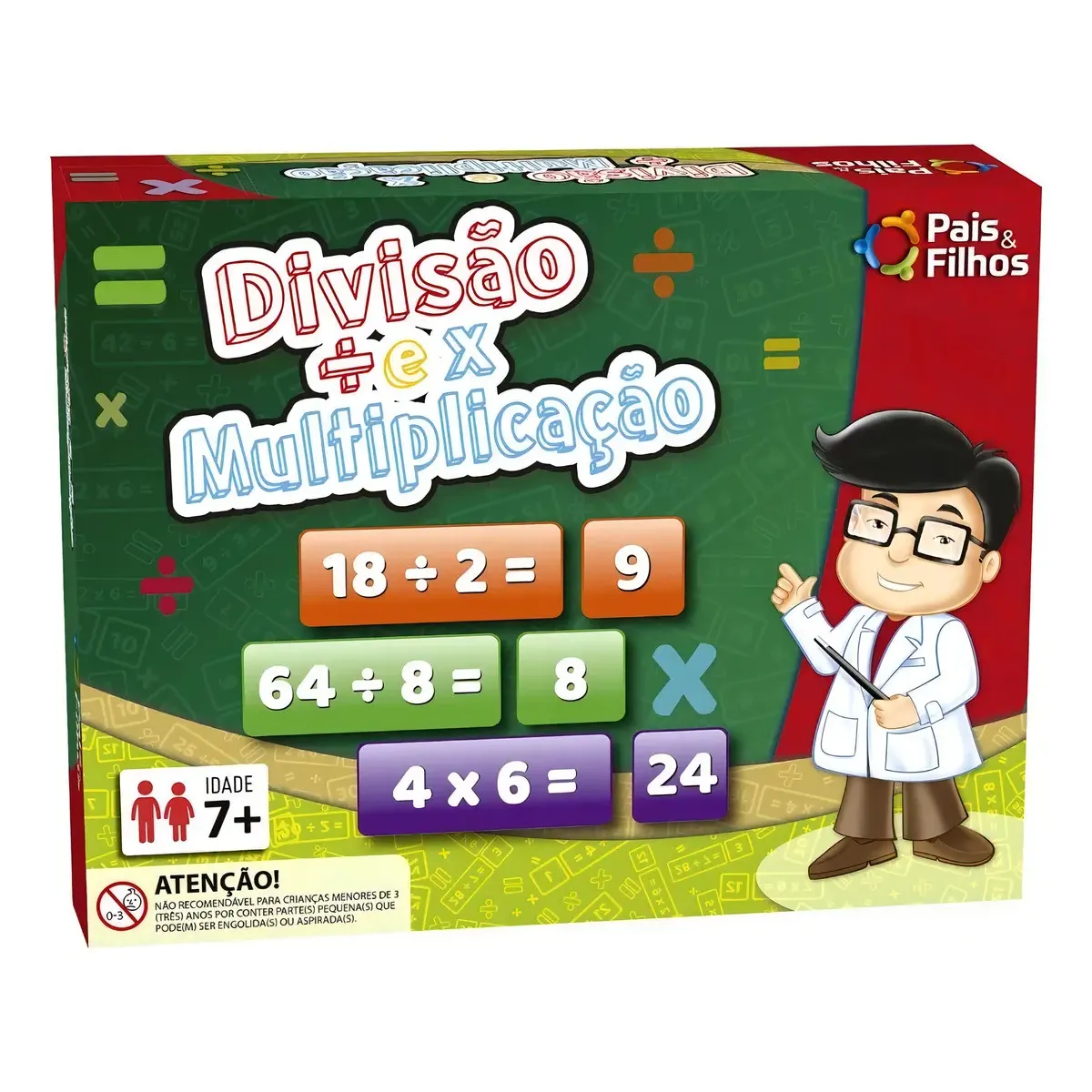 Jogo de Tabuleiro Brinquedo Divisão e Multiplicação Pais & Filhos Educativo