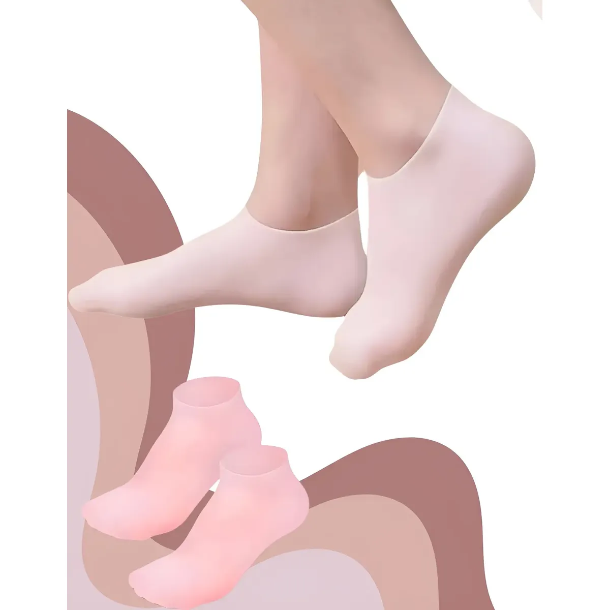 Meias De Hidratacao Silicone Gel Pes Anti-rachaduras Par