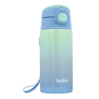Buba Copo Térmico Parede Dupla Com Canudo Azul-claro 400ml