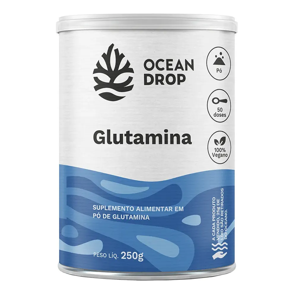 Glutamina Em Pó (250g) Ocean Drop Sabor Sem sabor