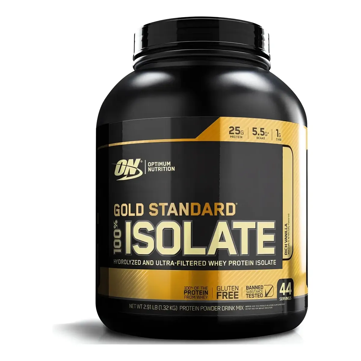 100% isolado de proteína de soro de leite Gold Standard (2,91 libras) - Original