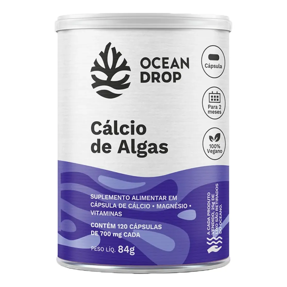 Cálcio de Alga - Ocean Drop - 120 tabletes